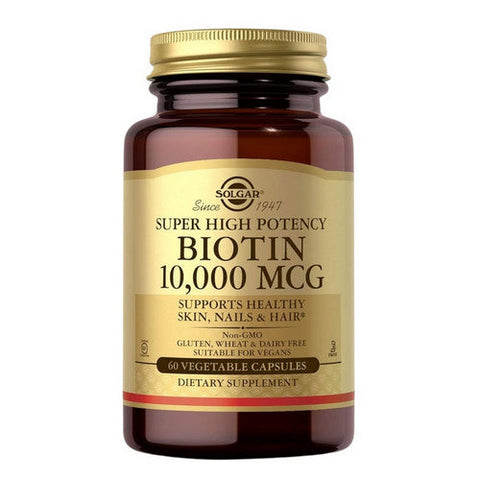 Solgar, High Potency Biotin, 10000 Mcg, 60 Veg Caps Solgar