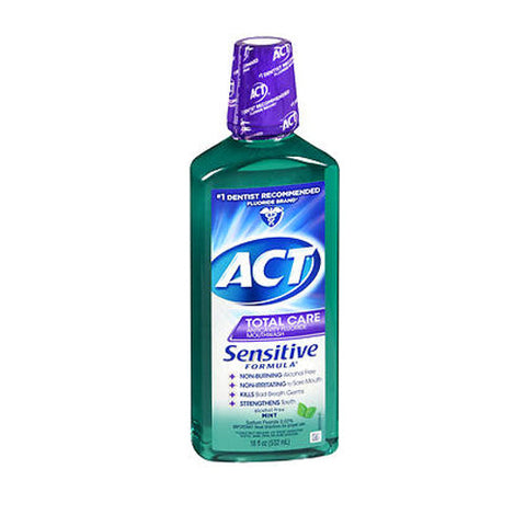 Act, Total Care Sensitive Formula Anticavity Fluoride Mouthwash Mild Mint, 18 Oz Act