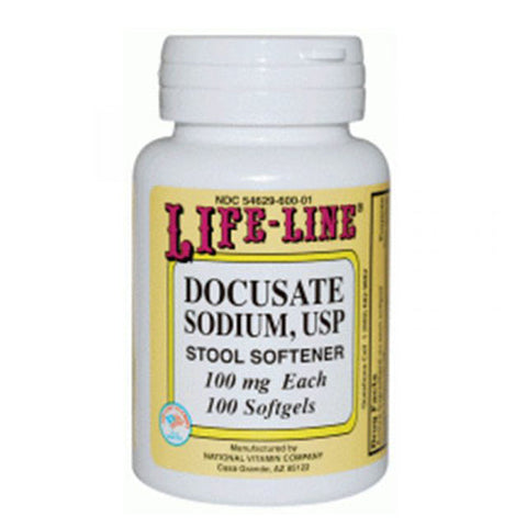 Lifeline, Docusate Sodium Stool Softener Softgels Usp, 100 mg, 100 Softgels Lifeline
