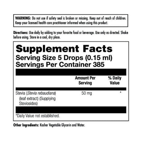 Kal, Pure Stevia Extract, Unflavored 8 Oz Kal