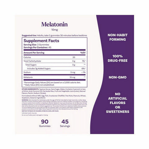 Natrol, Melatonin Strawberry, 10 Mg, 90 Gummies Natrol
