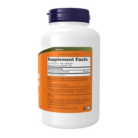 Now Foods, Activated Charcoal, 200 Veg Caps Now Foods