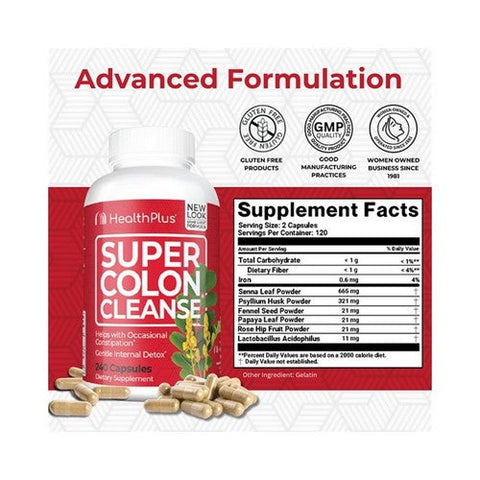 Health Plus, Super Colon Cleanse, 530 Mg, 240 Caps Health Plus