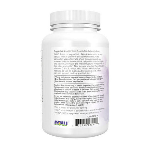 Now Foods, Vegan Hair, Skin & Nails, 5000 mcg, 90 Veg Caps Now Foods