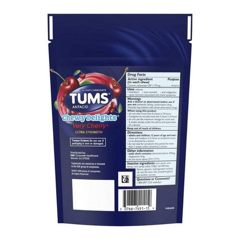Tums, Tums Chewy Delights Ultra Strength Soft Chews Very Cherry, 32 Each