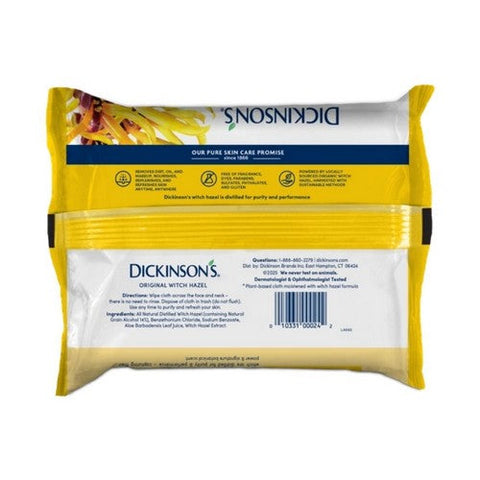 Dickinson's, Original Witch Hazel Refreshingly Clean Cleansing Cloths, 25 Each Dickinson's