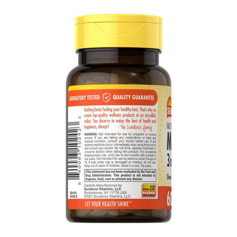 Sundance, Melatonin Fast Dissolve Natural Berry Flavor, 3 Mg, 60 Tabs Sundance