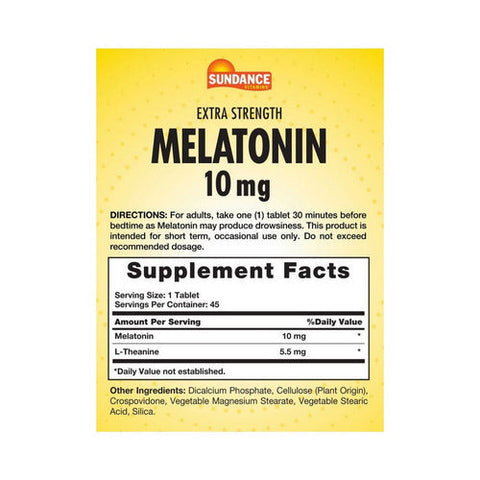 Sundance, Extra Strength Melatonin, 10 Mg, 45 Tabs Sundance