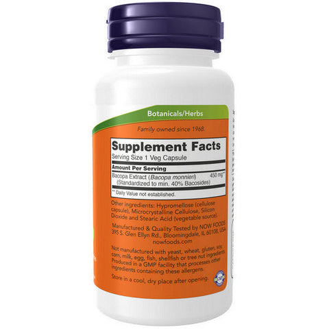 Now Foods, Bacopa Extract, 450 Mg, 90 Veg Caps Now Foods
