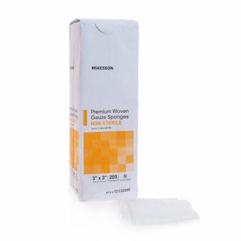McKesson, Gauze Sponge McKesson Woven Cotton 12-Ply 3 X 3 Inch Square NonSterile, Pack Of 200 McKesson