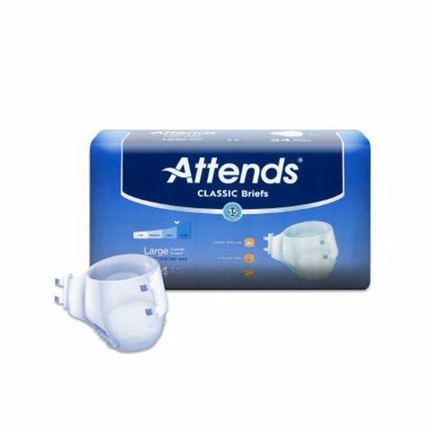 Attends, Unisex Adult Incontinence Brief Large Disposable Heavy Absorbency BRB30, Count of 24 Attends