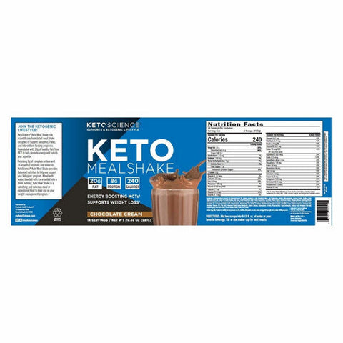 Keto Science, Ketogenic Meal Shake Chocolate Cream, 20.7 Oz Keto Science