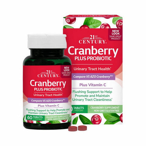 21st Century, Cranberry Plus Probiotic, 60 Tabs 21st Century