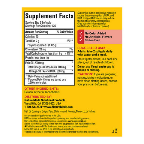 Nature Made, Fish Oil, 1000 Mg, 250 Softgels Nature Made