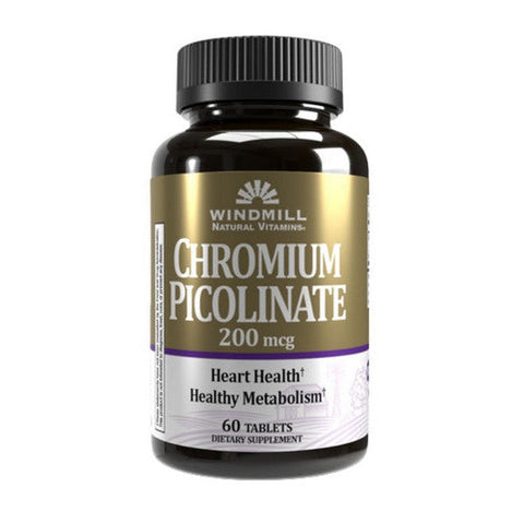 Windmill Health, Chromium Picolinate, 200 Mcg, 60 Tabs