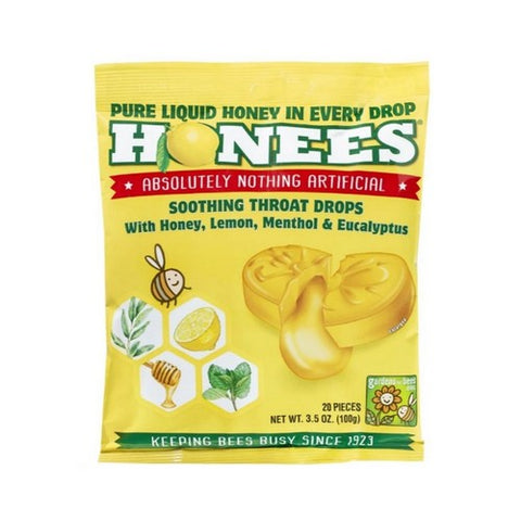 Honees, Filled Honey Lemon Cough Drops, 20 Lozenges