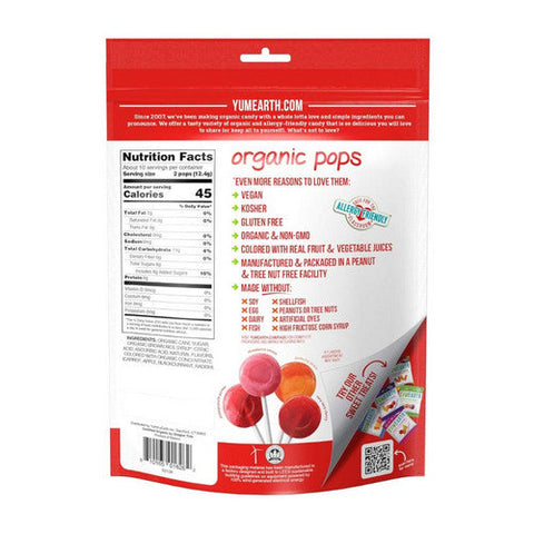 YumEarth, Organic Pops Assorted, 4.2 Oz(Case Of 12) YumEarth
