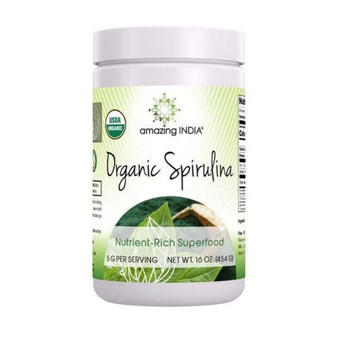 Amazing Nutrition, Amazing India Organic Spirulina Powder, 16 Oz Amazing Nutrition