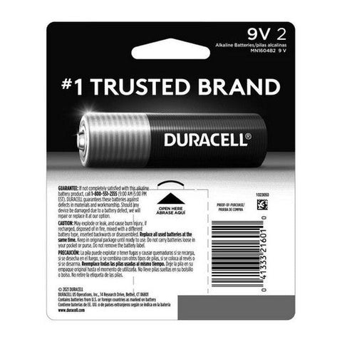 Duracell, 9v Alkaline Batteries, 2 Count Duracell