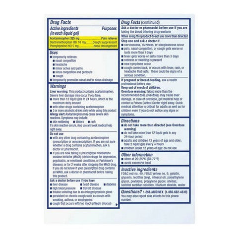 Mucinex, Sinus-Max Severe Congestion and Pain, 16 Caplets Mucinex
