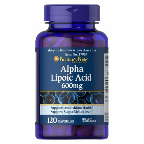 Puritan's Pride, Alpha Lipoic Acid, 600 mg, 120 Capsules Puritan's Pride