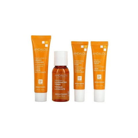 Andalou Naturals, To Go Brightening Routine Set, 4 Count Andalou Naturals