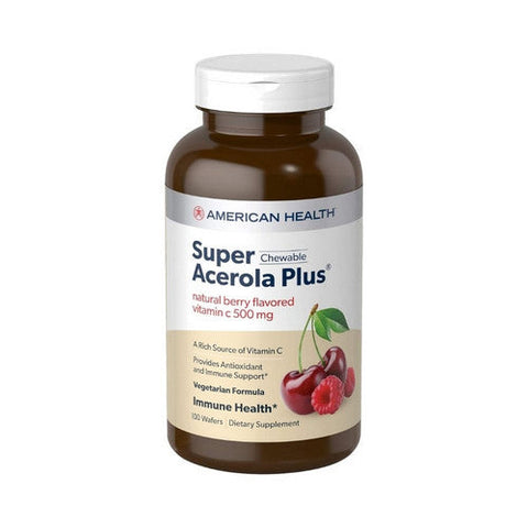 Chewable Super Acerola Plus Natural Vitamin C 100 Wafers by American Health