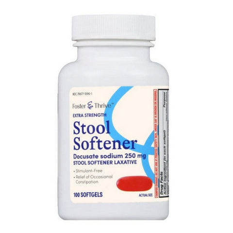 Foster And Thrive, Extra Strength Stool Softener Softgels, 250 Mg, 100 Each Foster And Thrive