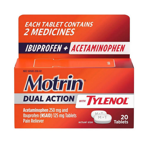 Dual Action With Tylenol 20 Tablets by Motrin