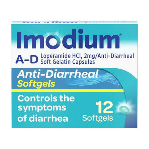 Imodium, A-D Anti Diarrheal Softgels, 12 Tablets Imodium