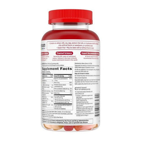 Centrum, MultiGummies Multi Plus Omega 3 Dual Action Adult, 110 Gummies Centrum