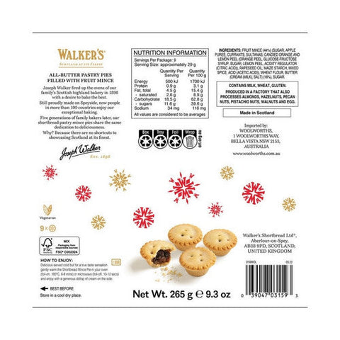 Walkers, Miniature Mince Pies, 9.4 Oz(Case Of 12) Walkers