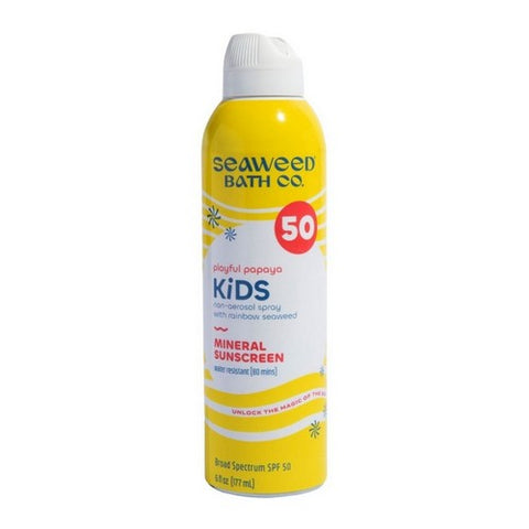 Seaweed Bath Co, Playful Papaya Kids Mineral Sunscreen Spray SPF 50, 6 Oz Seaweed Bath Co