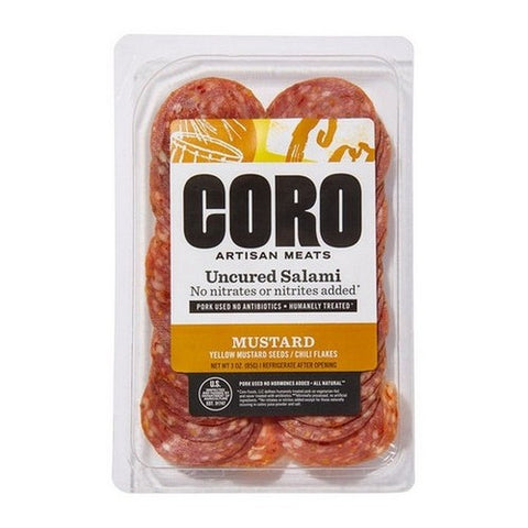Coro Foods, Coro Uncured Mustard Salami Sliced Pack, 3 Oz Coro Foods