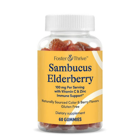 Foster And Thrive, Sambucus Elderberry, 100 Mg, 60 Count Foster And Thrive