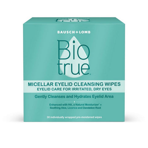 Bausch + Lomb, Biotrue Micellar Eyelid Cleansing Wipes, 30 Count Bausch + Lomb