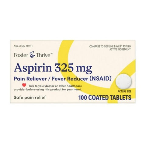 Aspirin Coated 100 Tabs by Foster And Thrive