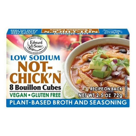 Edward And Sons, Not Chicken Bouillon Cubes, 2.5 Oz (Case Of 12) Edward And Sons
