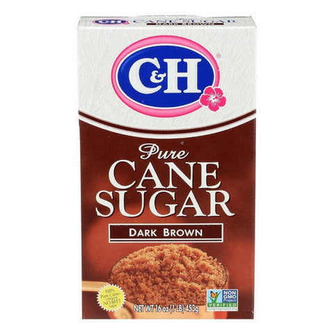 C & H, Pure Cane Sugar Dark Brown Box, 16 Oz (Case Of 24) C & H