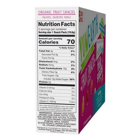 YumEarth, Organic Tropical Fruit Snack, 3.5 Oz (Case Of 6) YumEarth