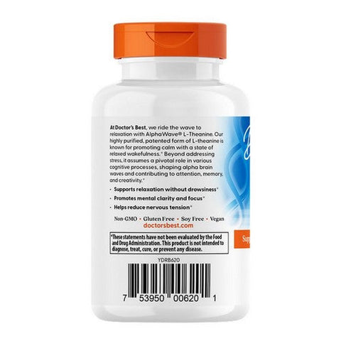 Doctors Best, L-Theanine AlphaWave, 200 Mg, 60 Veg Caps Doctors Best