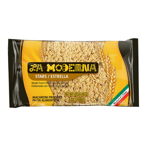 Stars Pasta Noodles Durum Wheat Protein Fiber Vitamins 7 Oz (Case Of 20) by La Moderna