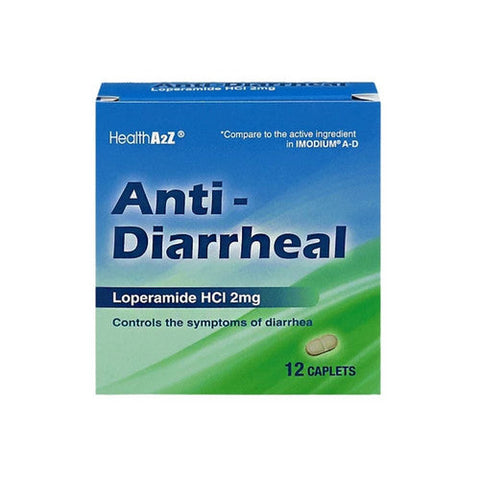 Health A2Z, Anti-Diarrheal Loperamide HCI, 2 Mg, 12 Tablets Health A2Z