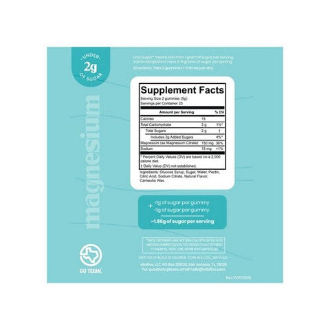 VitaFive, Calm Magnesium Gummies, 150 Mg, 50 Count VitaFive