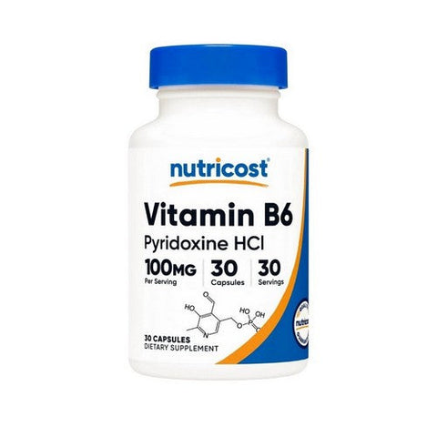 Nutricost, Vitamin B6 Pyridoxine HCl, 100 Mg, 30 Caps Nutricost