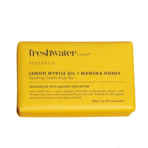 Body Bar Soothing Lemon Myrtle Oil Plus Manuka Honey 7 Oz by Freshwater Farm