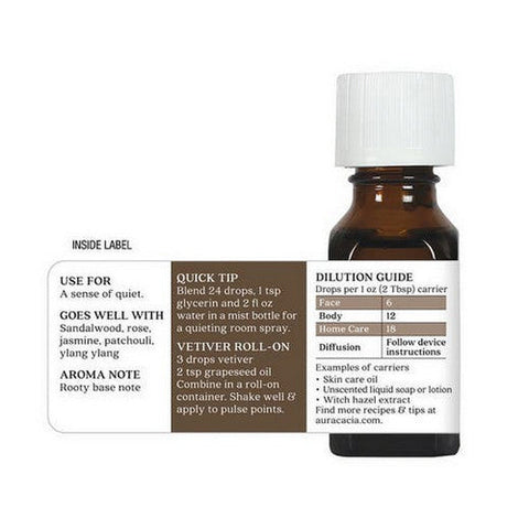Aura Cacia, Essential Oils & Absolutes Vetiver, 0.5 Oz Aura Cacia
