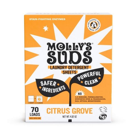 Laundry Detergent Sheets Citrus Grove 70 Loads by Molly's Suds