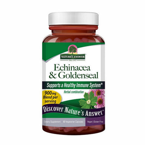Nature's Answer, Echinacea And Goldenseal, 900 Mg, 60 Veg Caps Nature's Answer