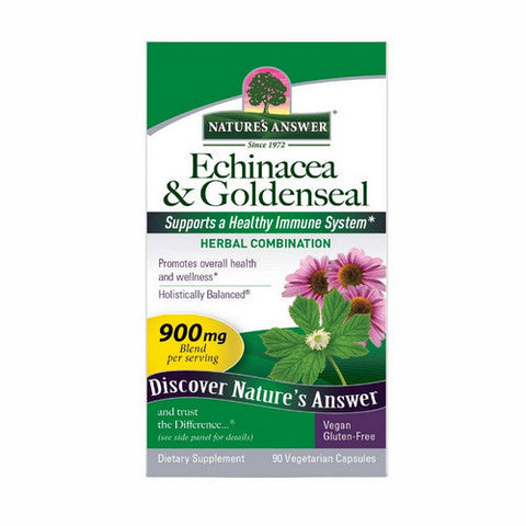 Nature's Answer, Echinacea and Goldenseal Root, 900 Mg, 90 Veg Caps Nature's Answer